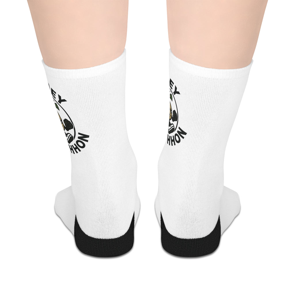 Mountain Marathon Mid-Length Socks, Cozy Running Socks, Gift for Athletes, Hiking Accessories, Sportswear, Everyday Comfort