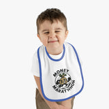 Money Marathon Baby Bib, Cute Baby Feeding Bib, Funny Bib for Boys and Girls, Baby Shower Gift, Adorable Contrast Trim Bib
