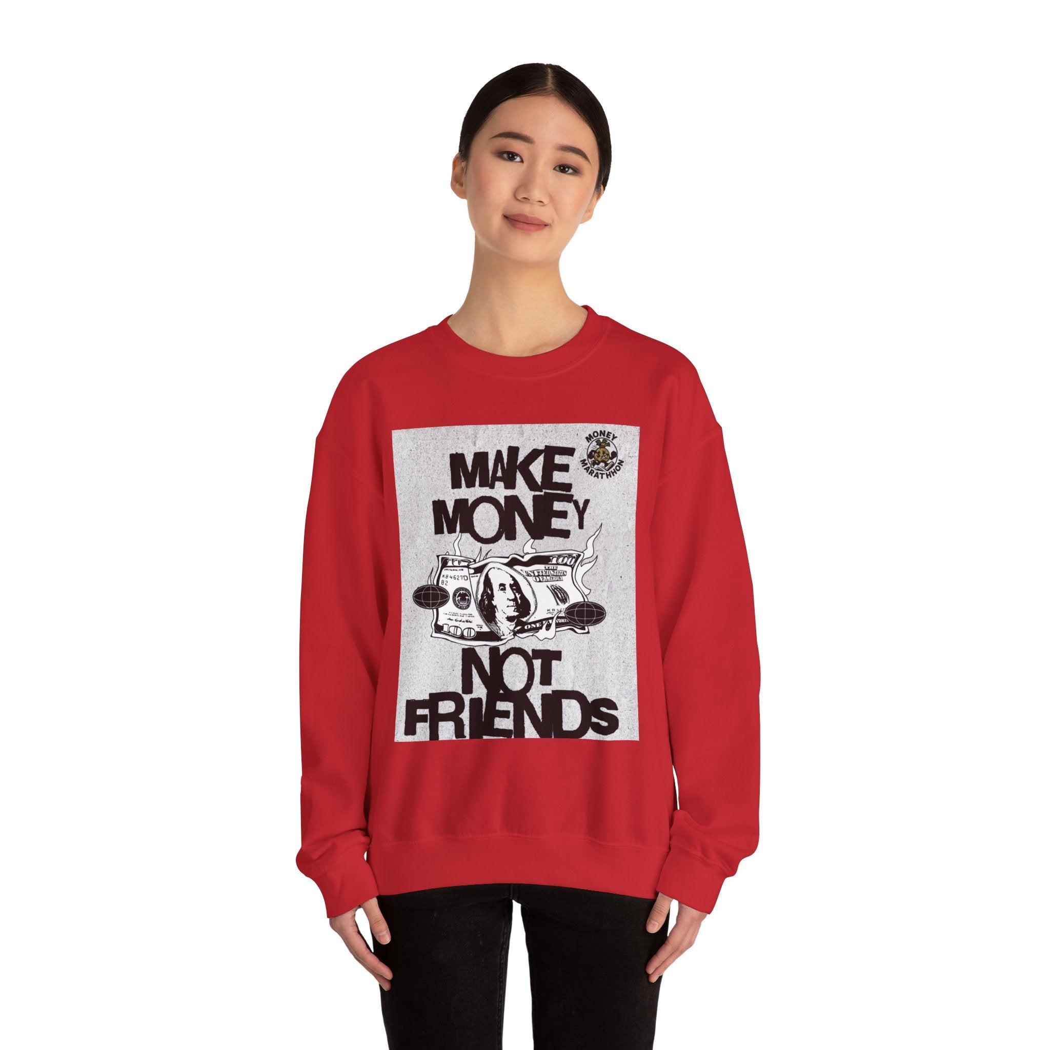Crewneck Sweatshirt New Money Marathon Stay Focused Unisex Heavy Blend