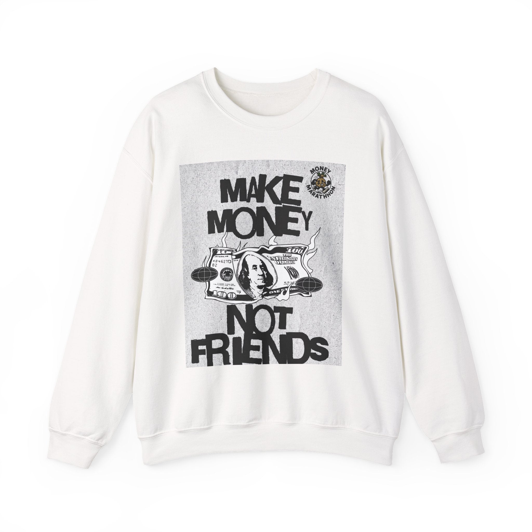 Crewneck Sweatshirt New Money Marathon Stay Focused Unisex Heavy Blend