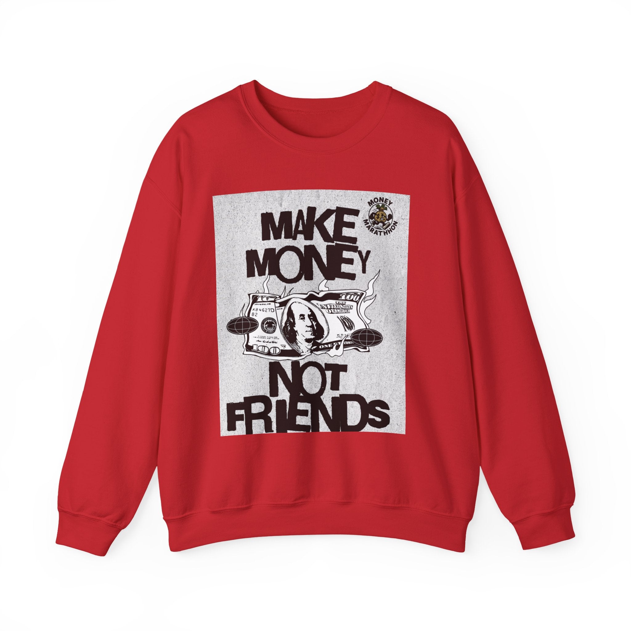 Crewneck Sweatshirt New Money Marathon Stay Focused Unisex Heavy Blend