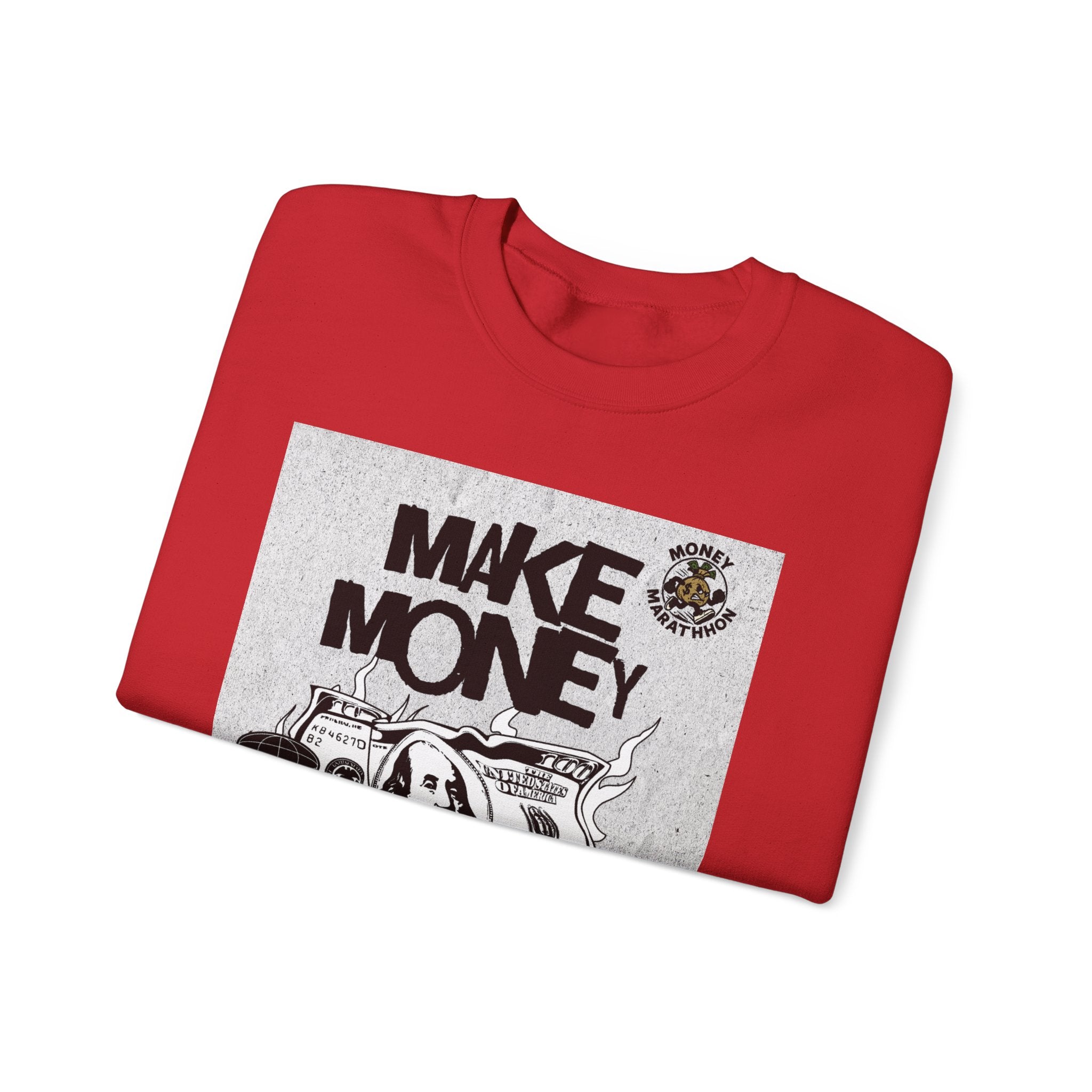 Crewneck Sweatshirt New Money Marathon Stay Focused Unisex Heavy Blend