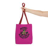 Vibrant Tote Bag with Money Marathhon Design, Everyday Carry Bag, Beach Tote, Gift for Students, Shopping Bag, Eco-Friendly Style