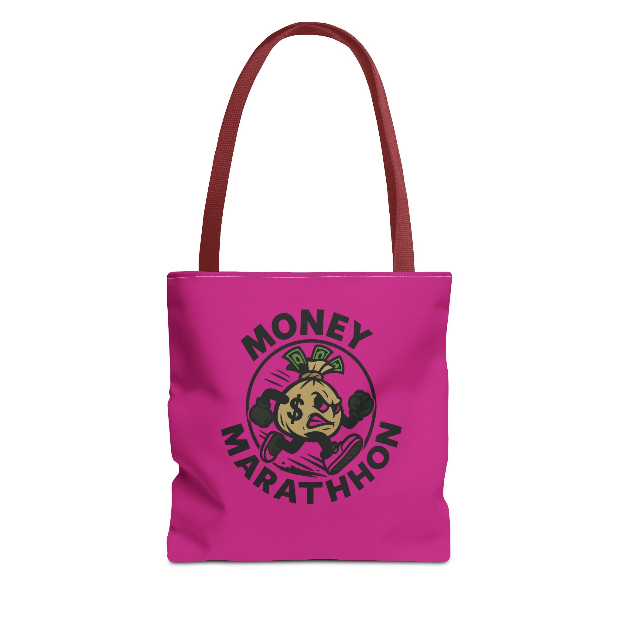 Vibrant Tote Bag with Money Marathhon Design, Everyday Carry Bag, Beach Tote, Gift for Students, Shopping Bag, Eco-Friendly Style
