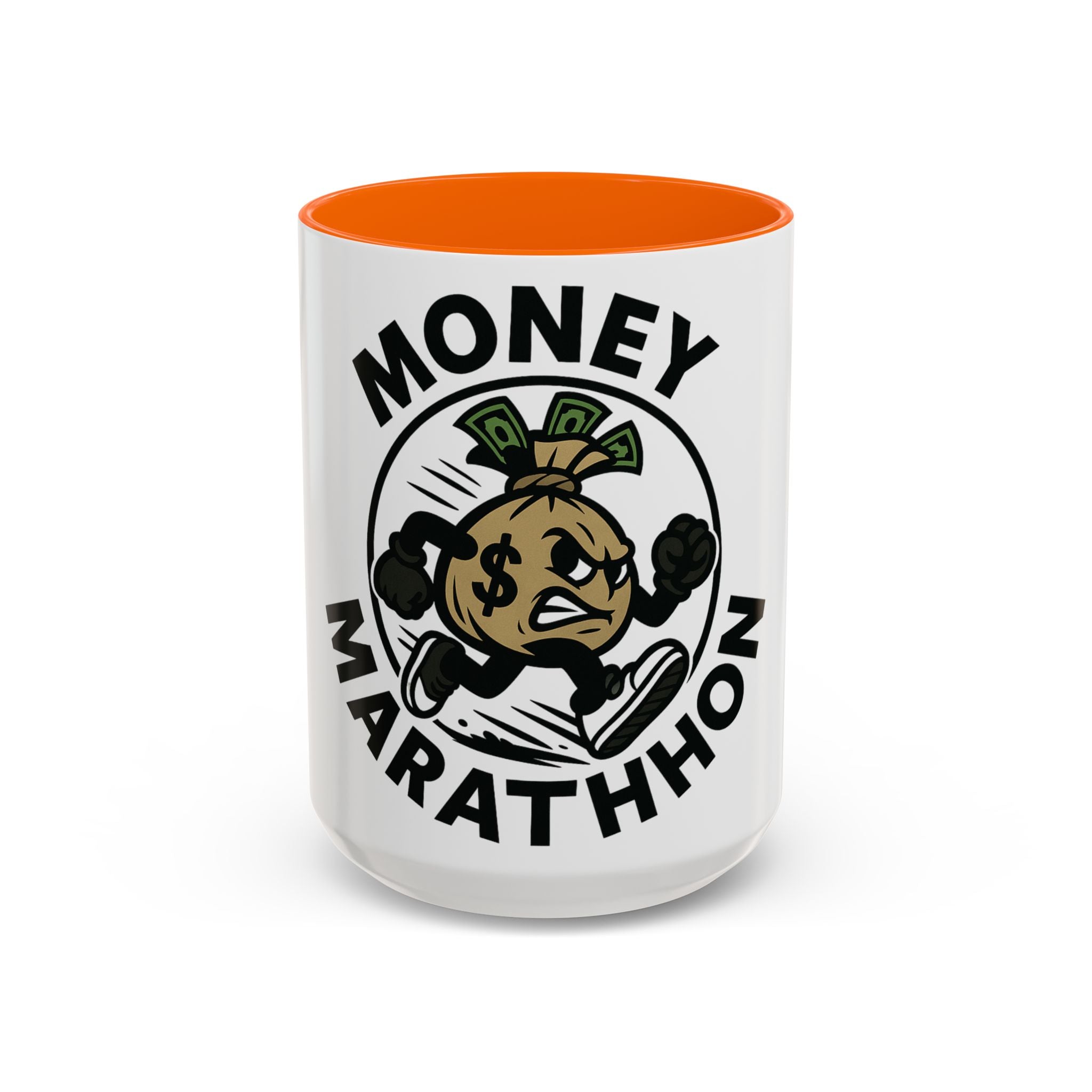Money Marathon Coffee Mug - Fun Motivational Mug for Runners, Gift for Marathon Lovers, Unique Office Supplies, Sports Theme Coffee Cup