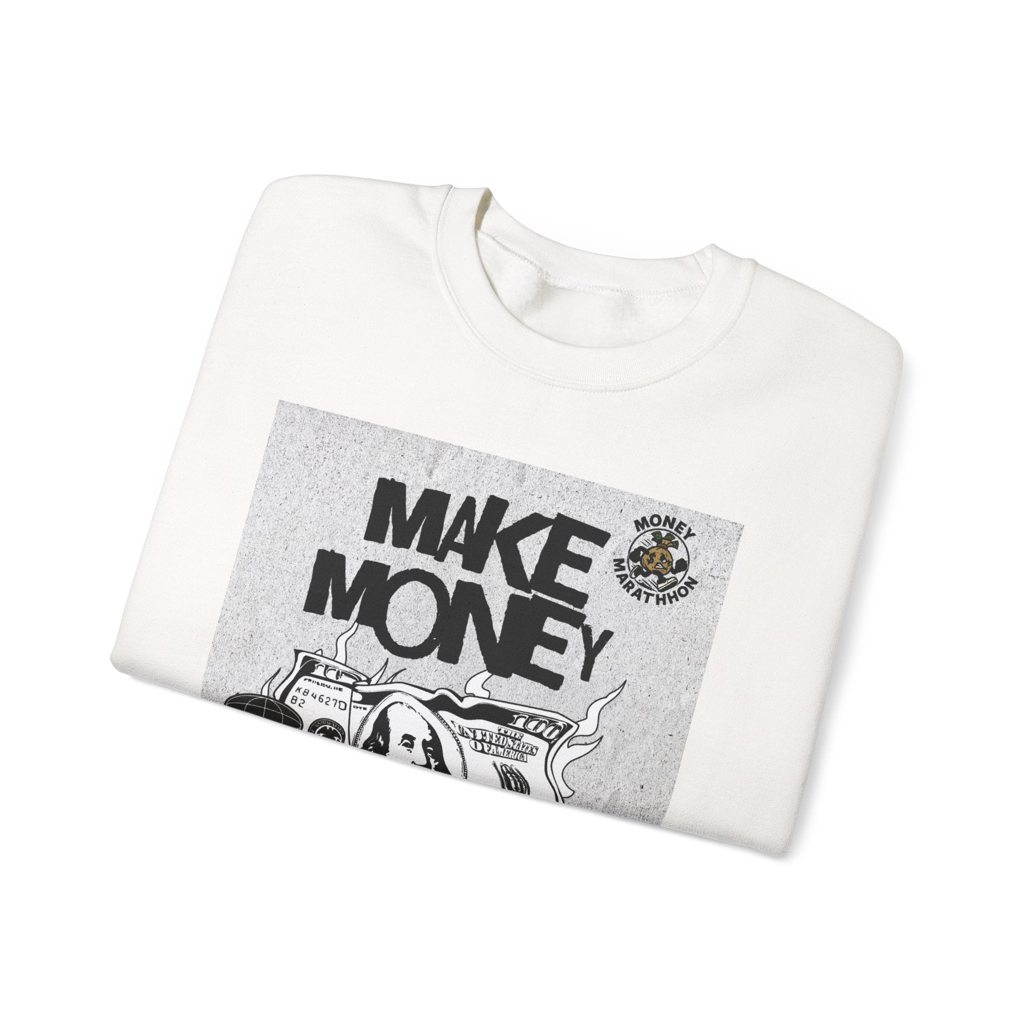 Crewneck Sweatshirt New Money Marathon Stay Focused Unisex Heavy Blend