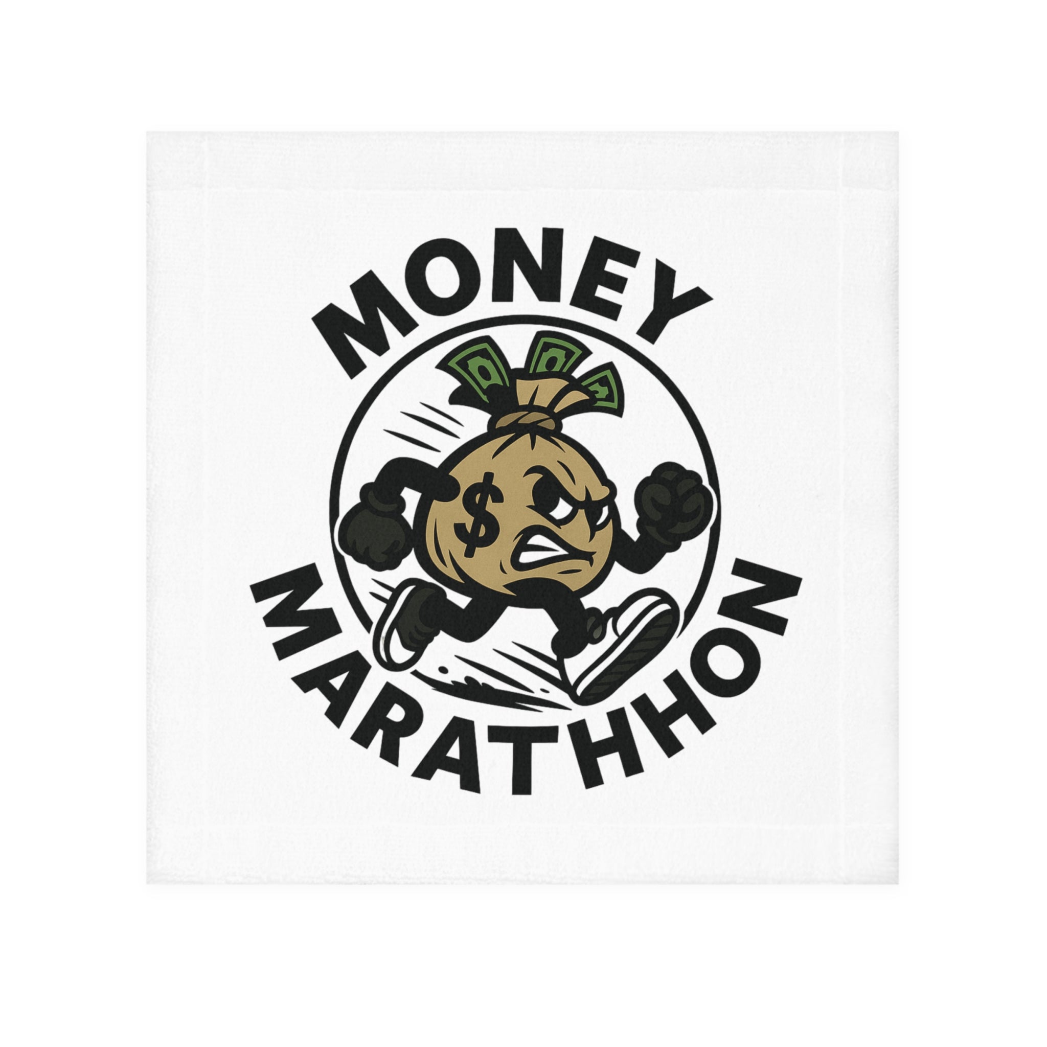 Funny Money Marathon Face Towel, Workout Towel, Gym Gift, Running Accessory, Funny Gift for Runners, Fitness Motivational Towel