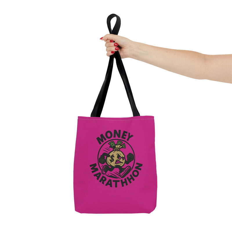 Vibrant Tote Bag with Money Marathhon Design, Everyday Carry Bag, Beach Tote, Gift for Students, Shopping Bag, Eco-Friendly Style