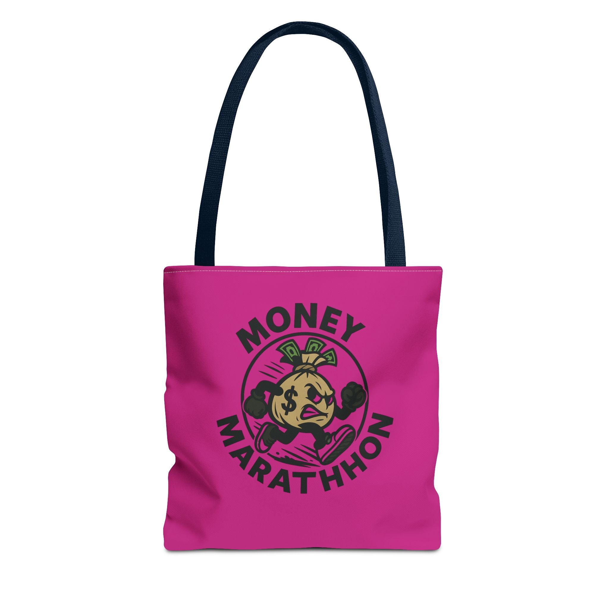 Vibrant Tote Bag with Money Marathhon Design, Everyday Carry Bag, Beach Tote, Gift for Students, Shopping Bag, Eco-Friendly Style