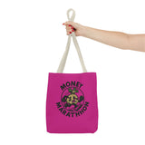 Vibrant Tote Bag with Money Marathhon Design, Everyday Carry Bag, Beach Tote, Gift for Students, Shopping Bag, Eco-Friendly Style