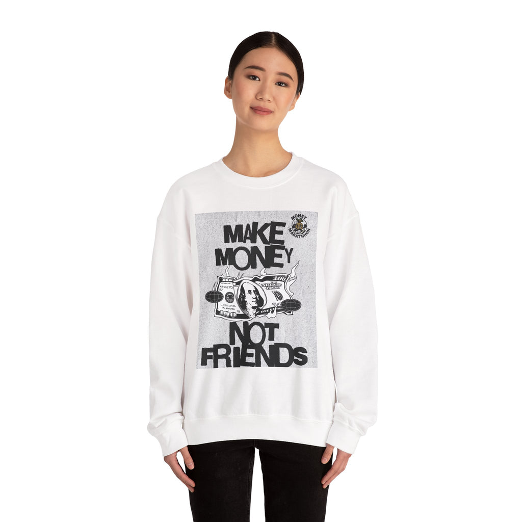 Crewneck Sweatshirt New Money Marathon Stay Focused Unisex Heavy Blend