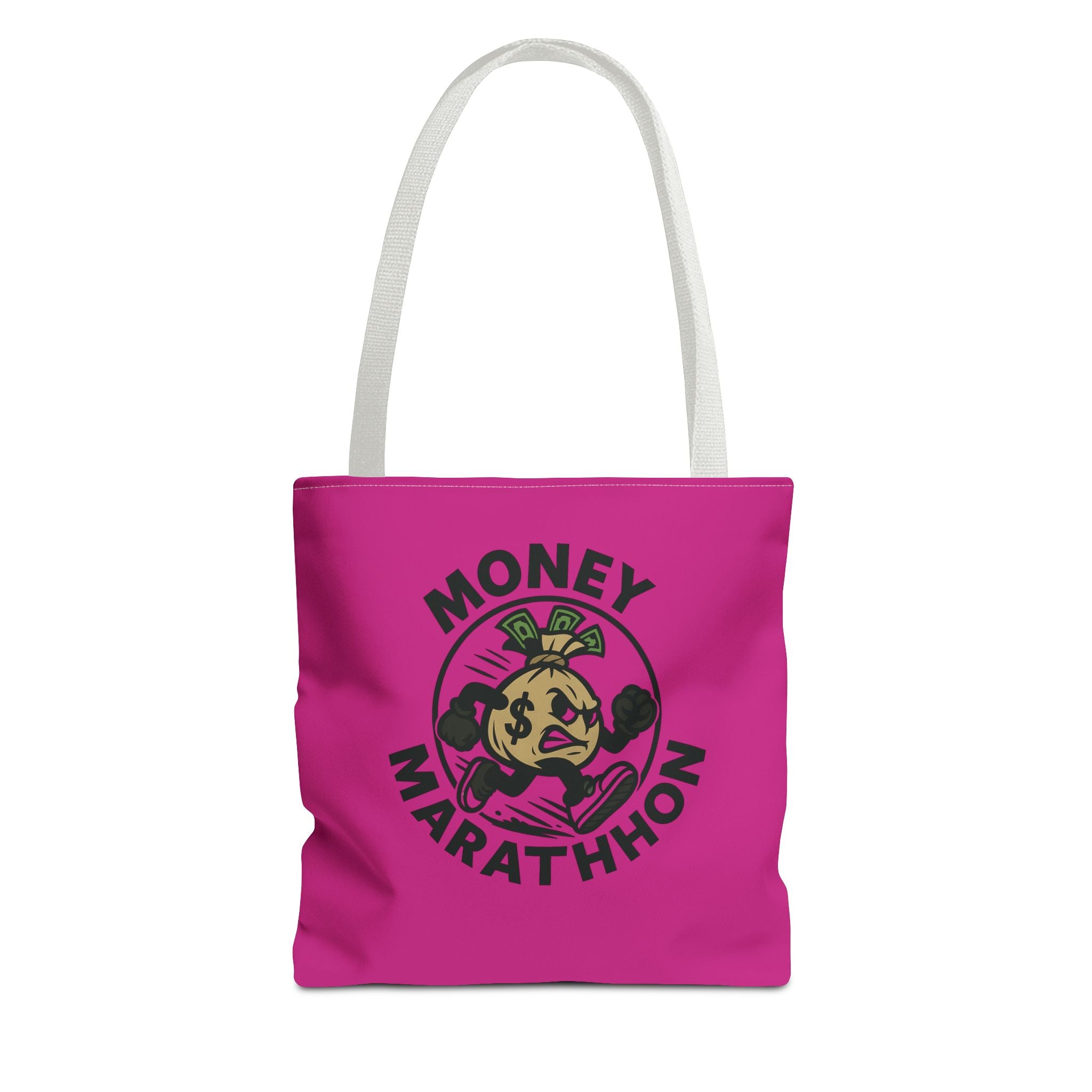 Vibrant Tote Bag with Money Marathhon Design, Everyday Carry Bag, Beach Tote, Gift for Students, Shopping Bag, Eco-Friendly Style