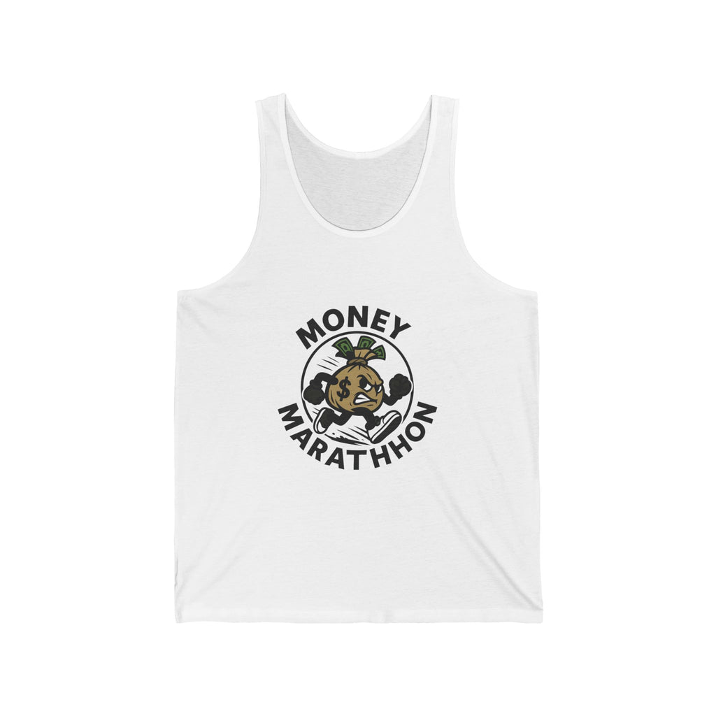 Money Marathon Unisex Jersey Tank - Fitness Gear, Activewear, Gym Outfit, Casual Summer Wear, Gift for Athletes