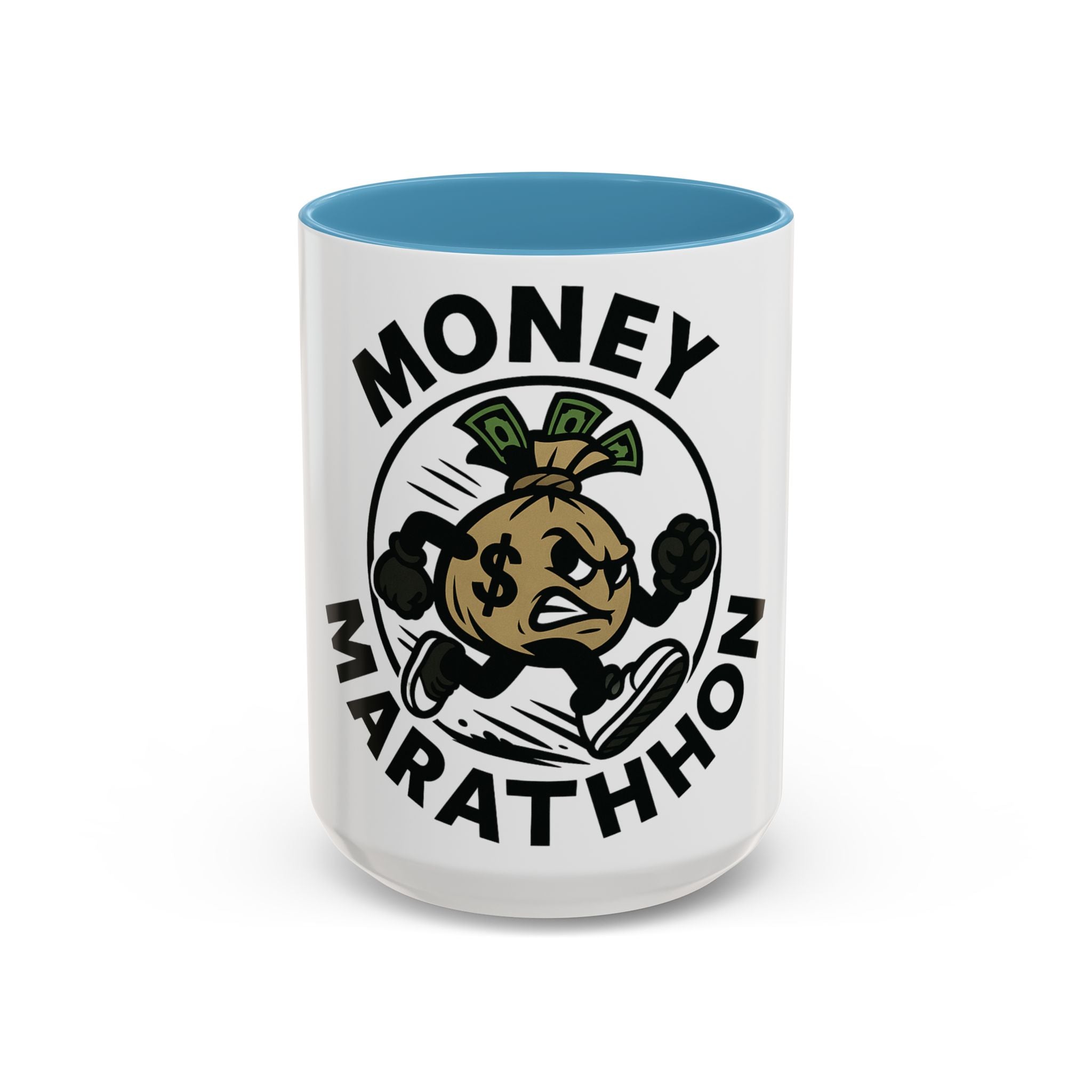Money Marathon Coffee Mug - Fun Motivational Mug for Runners, Gift for Marathon Lovers, Unique Office Supplies, Sports Theme Coffee Cup
