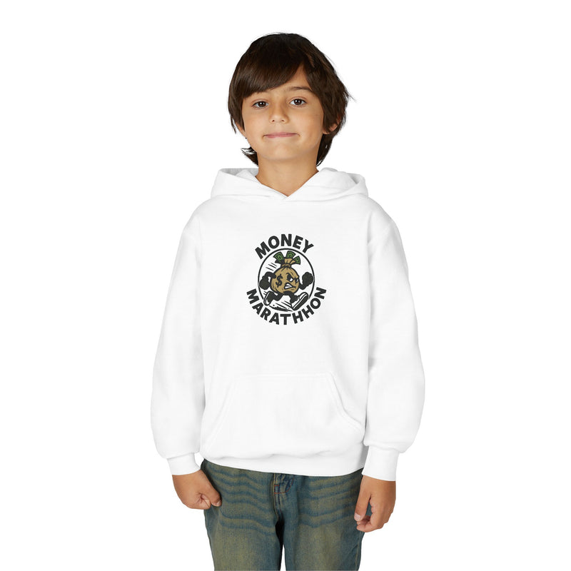 Money Marathon Youth Hoodie - Cozy Sweatshirt for Runners, Fitness Gift, Kids Sports Apparel, Gift for Him/Her, Youth Gift Idea