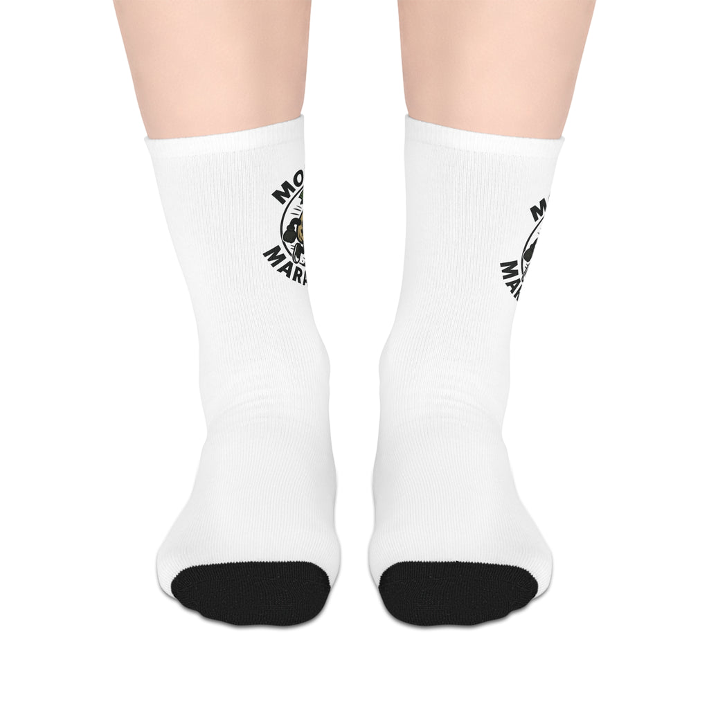 Mountain Marathon Mid-Length Socks, Cozy Running Socks, Gift for Athletes, Hiking Accessories, Sportswear, Everyday Comfort