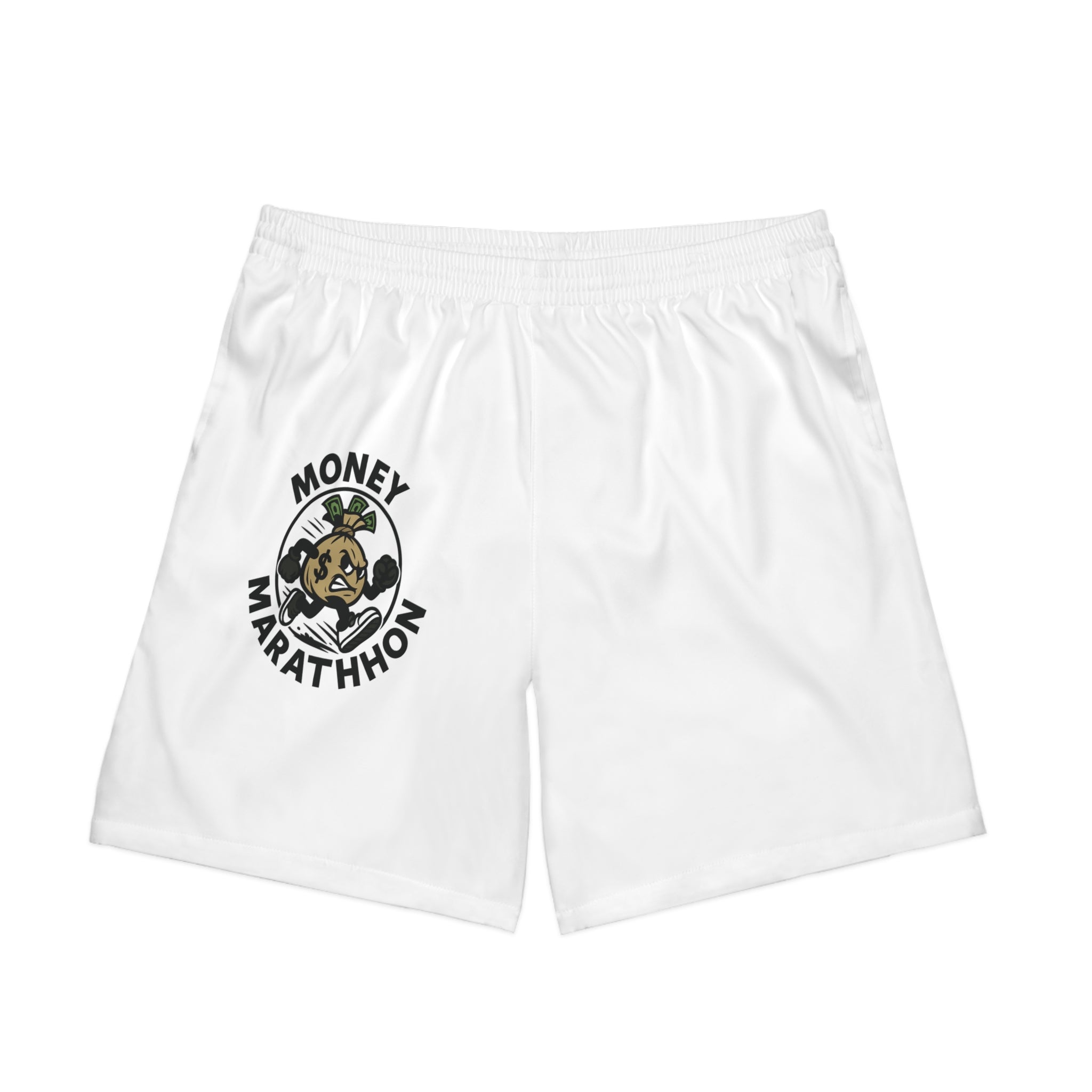 Men's Elastic Beach Shorts - 'Money Marathon' Design, Perfect for Summer Fun, Vacation, Gifts for Him, Casual Wear, Workout Gear