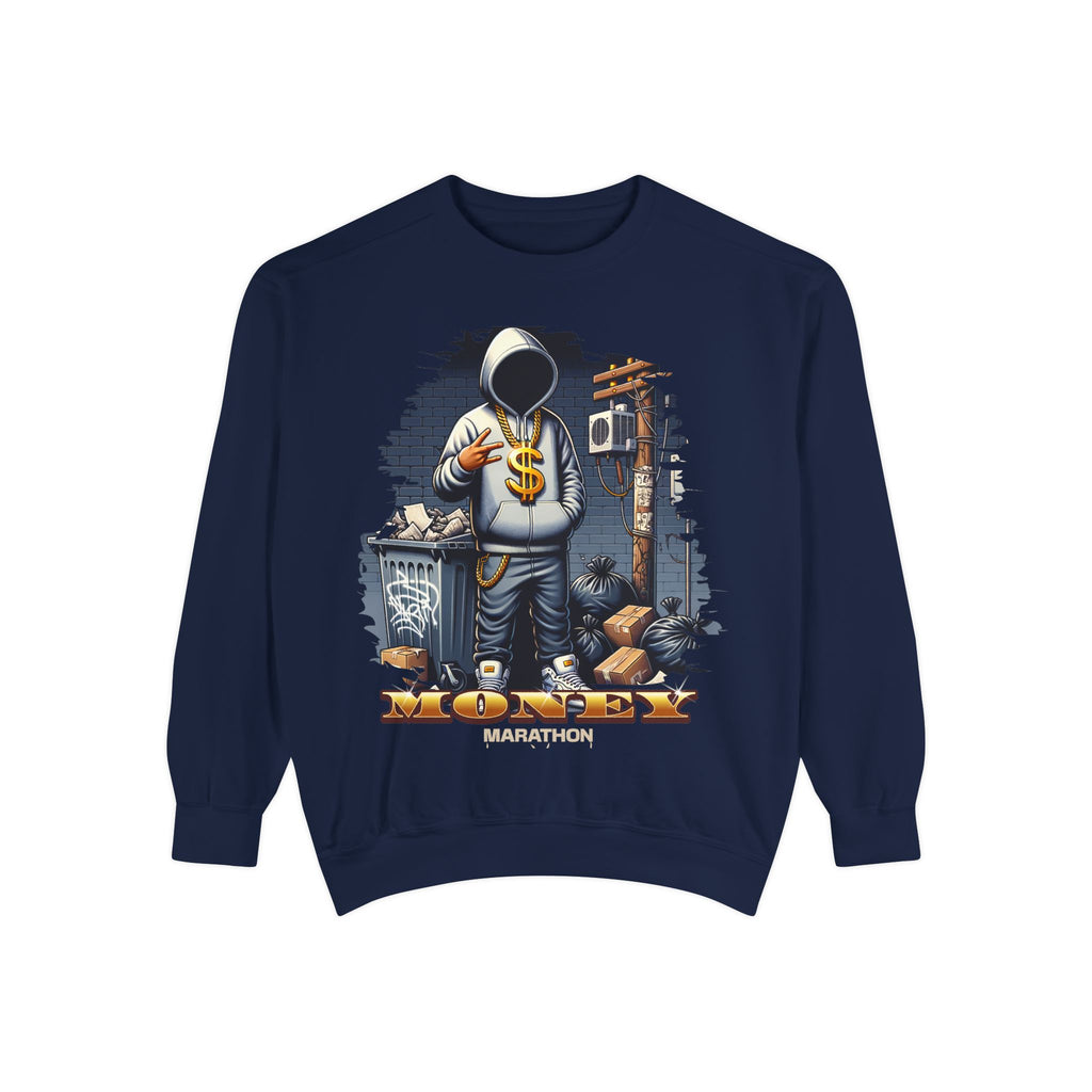Money Marathon Unisex Sweatshirt in New Navy