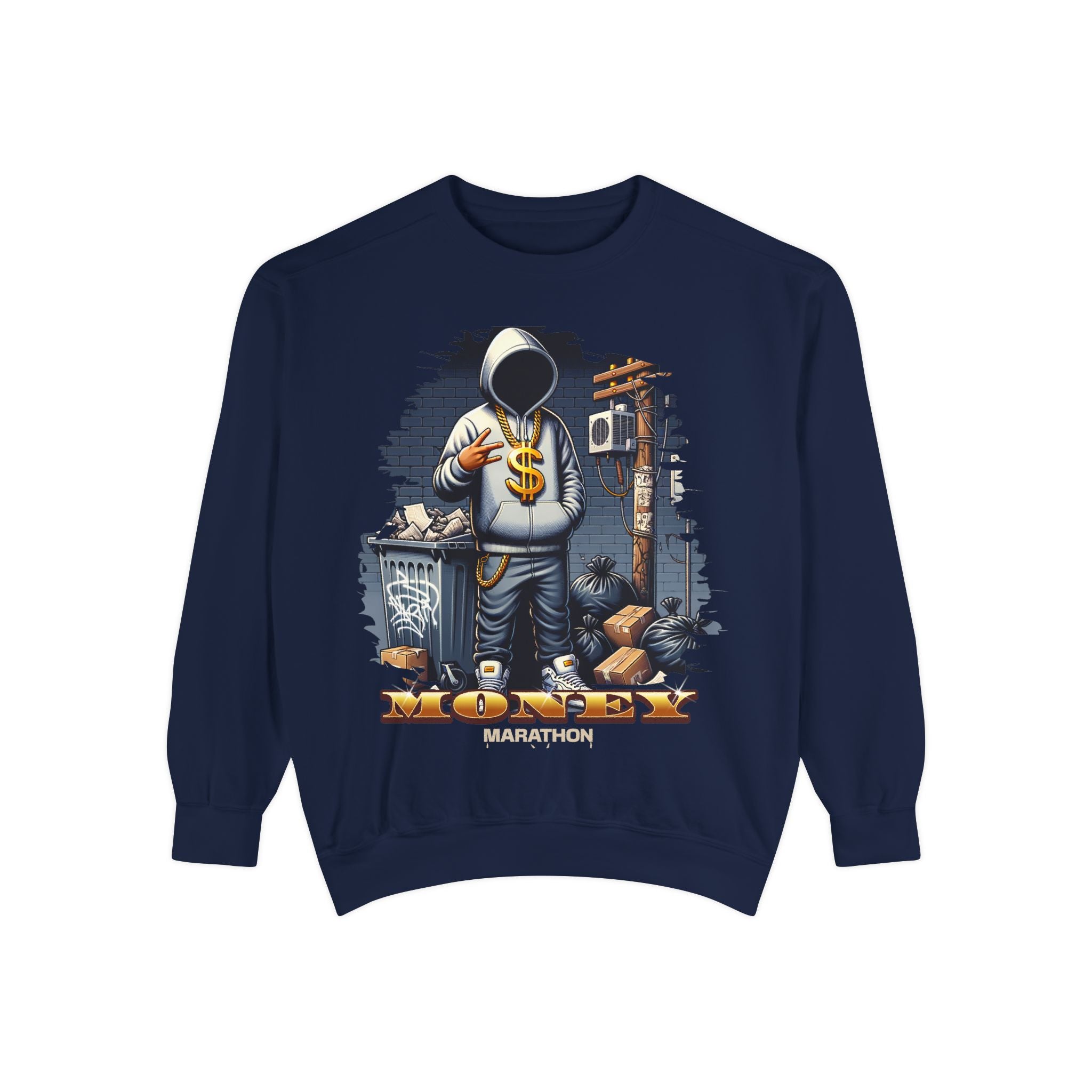 Money Marathon Unisex Sweatshirt in New Navy