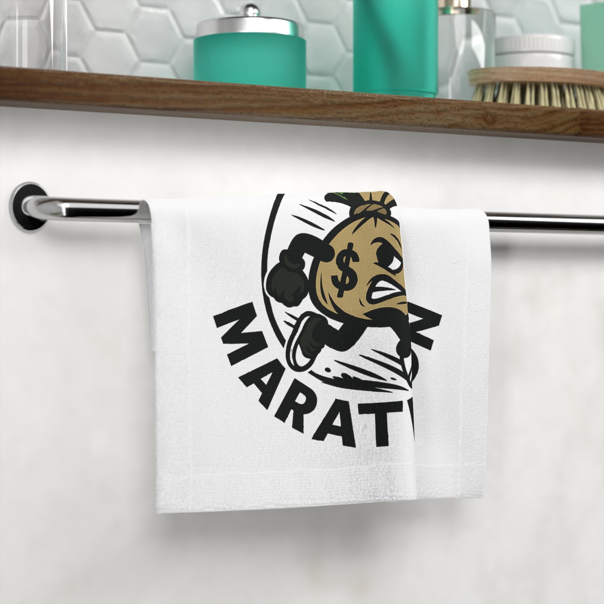 Funny Money Marathon Face Towel, Workout Towel, Gym Gift, Running Accessory, Funny Gift for Runners, Fitness Motivational Towel